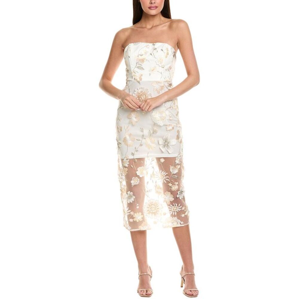 Sam Edelman Womens  3D Flower Midi Dress, White
